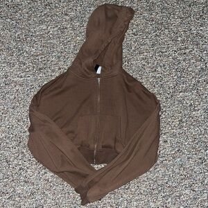 Cropped zip up hoodie
